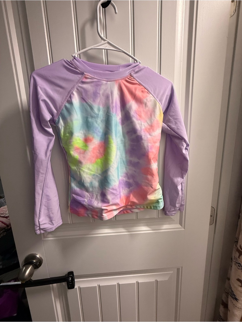 SO Kids Tie-Dye Rash Guard with Lavender Sleeves